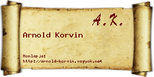 Arnold Korvin névjegykártya